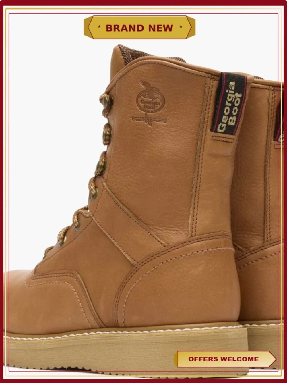Steel Toe Work Boots - Wedge Heel, Oil & Slip Resistant